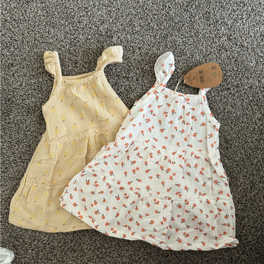 Charming Kids Dresses Set - Yellow and White